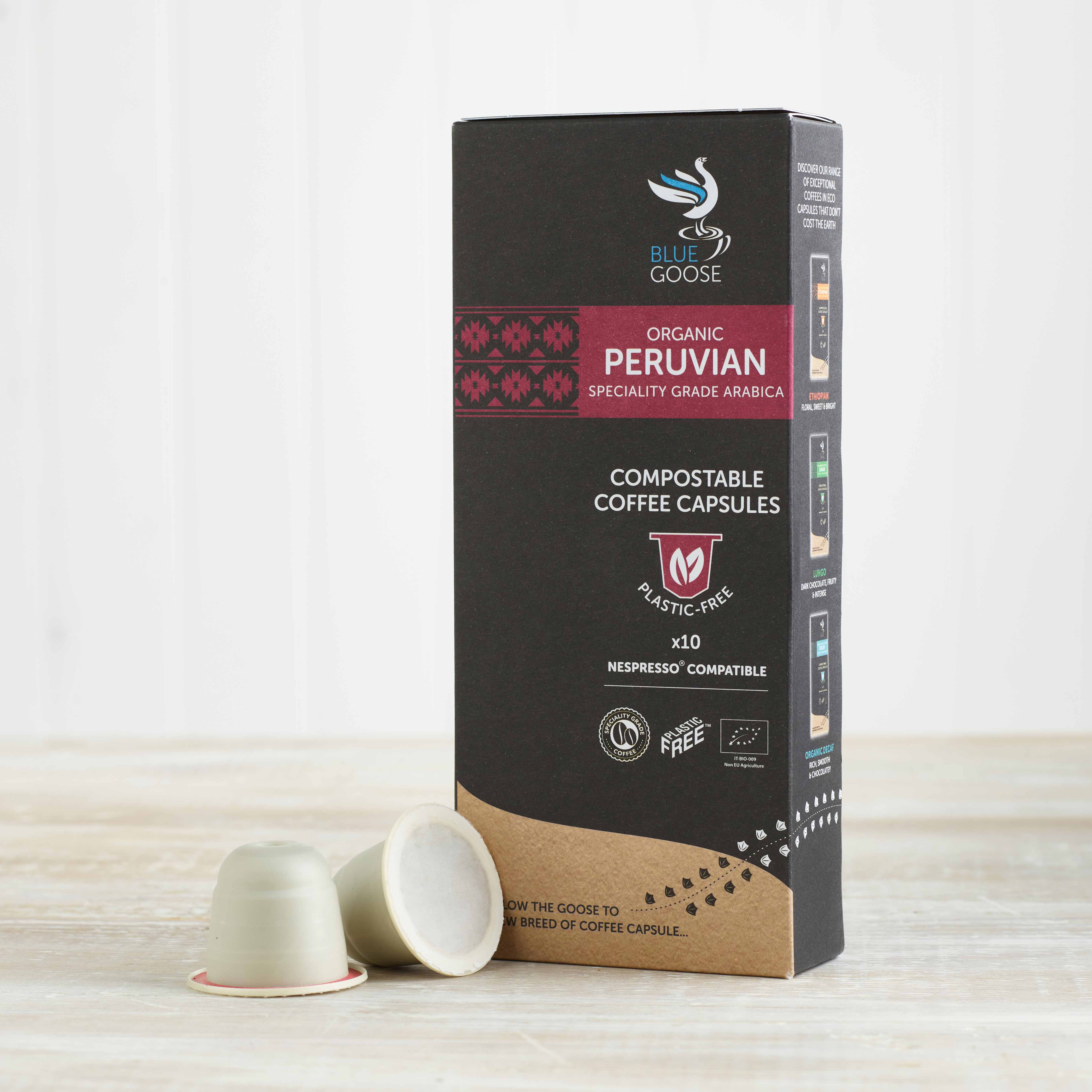 Blue Goose Organic Peruvian Eco Coffee Capsules, 10 Pack