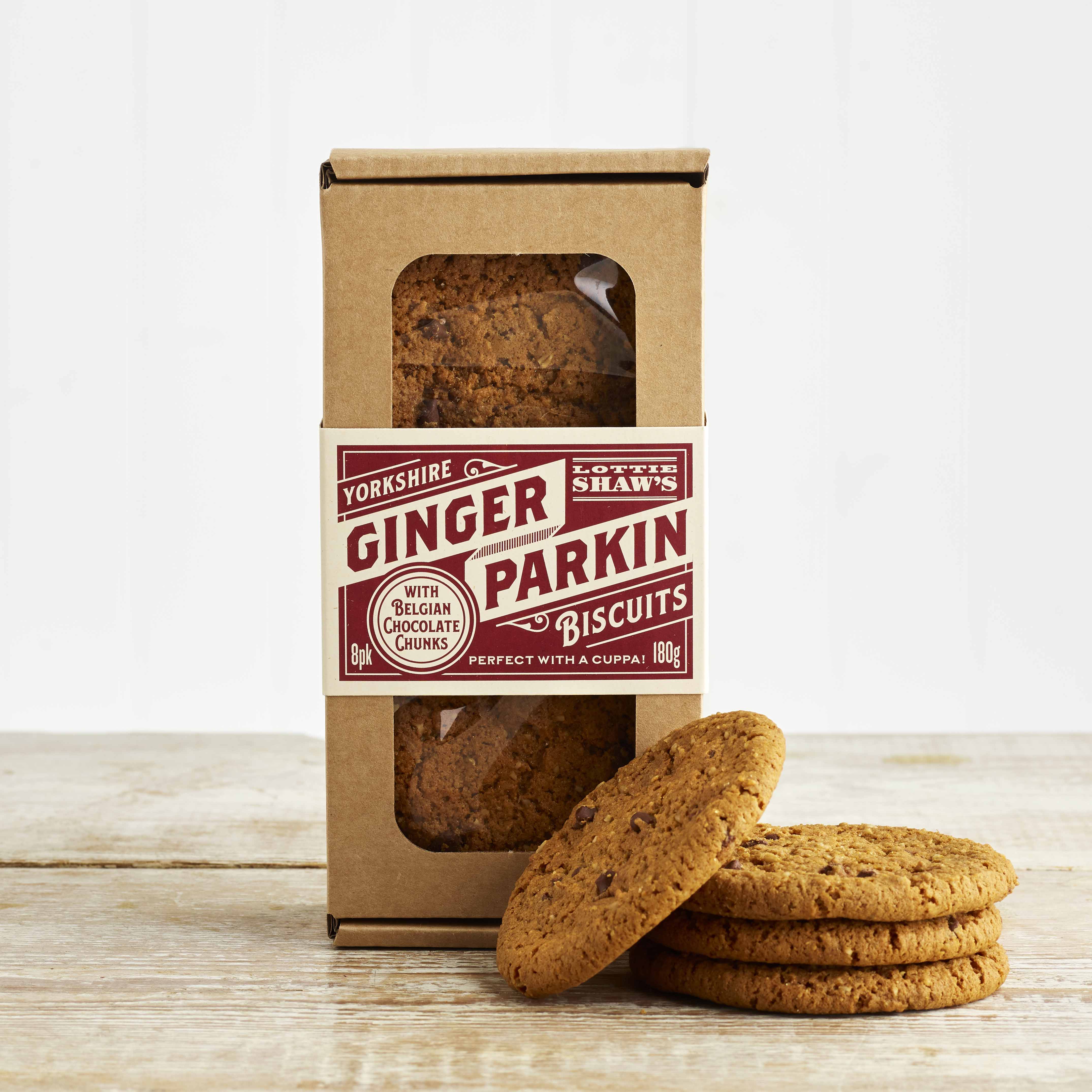 Lottie Shaw’s Ginger Parkin Biscuits with Belgian Chocolate Chunks, 180g