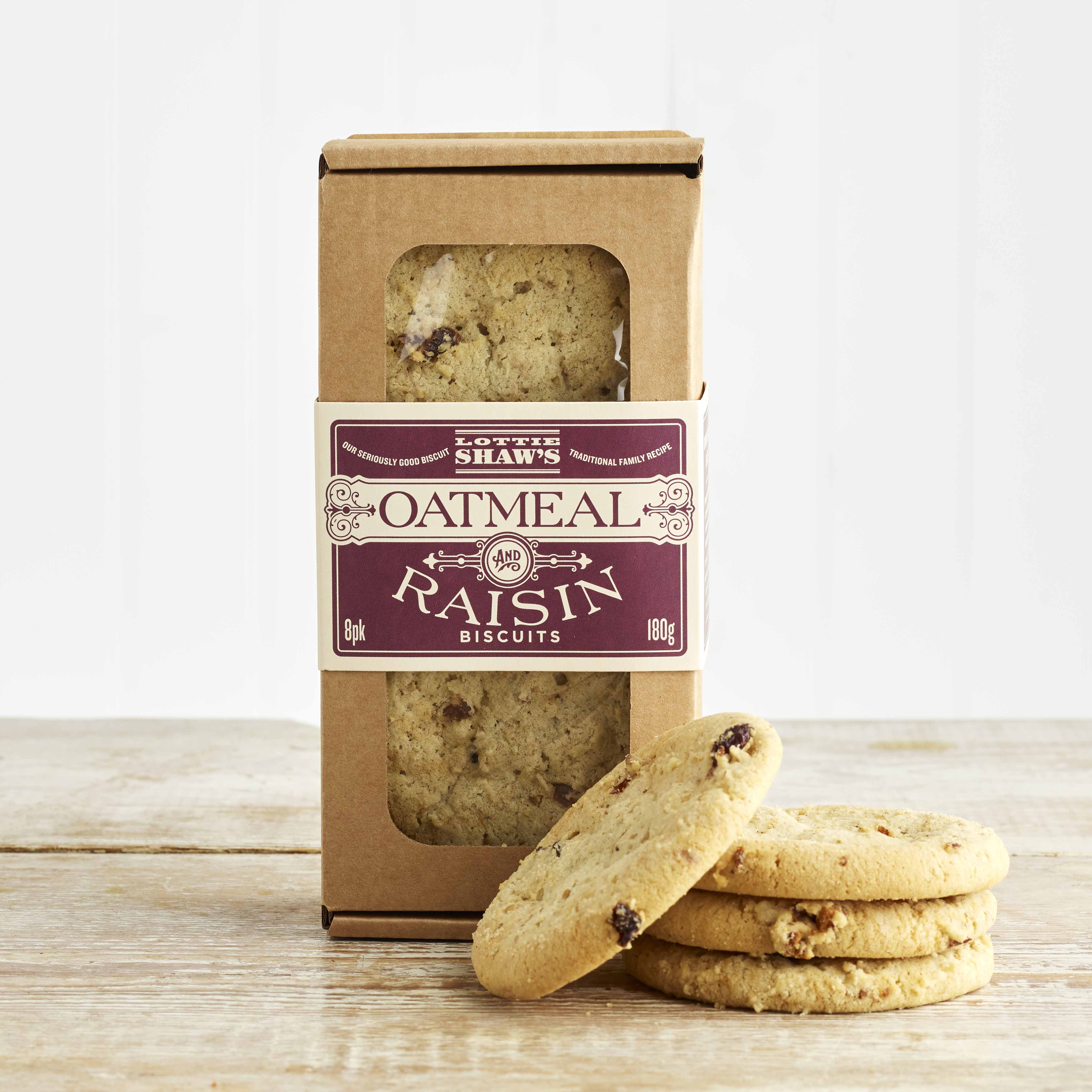 Lottie Shaw’s Oatmeal and Raisin Biscuits, 180g