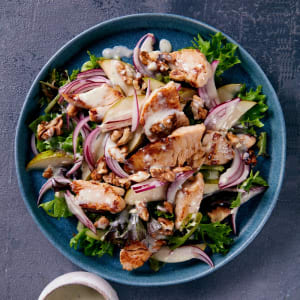 Pickled Pear and Crispy Turkey Salad with Blue Cheese Dressing