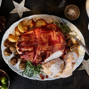 Roast Turkey Crown With Chestnut, Pear and Bacon Stuffing 