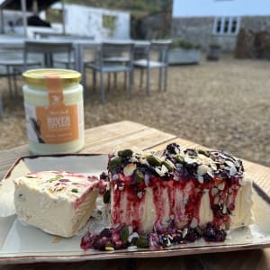 River Cottage Vanilla Yoghurt, Pistachio and Blackberry Semifreddo