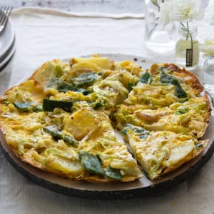 Frittata with Beans and Pointed Cabbage