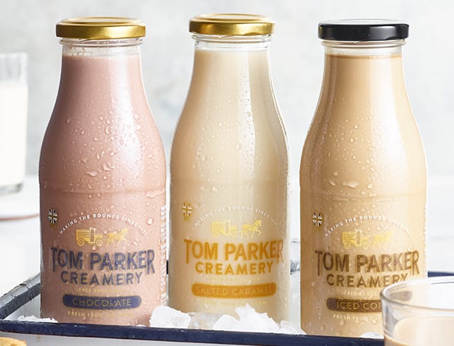 Tom Parker iced coffee and chocolate and salted caramel milks