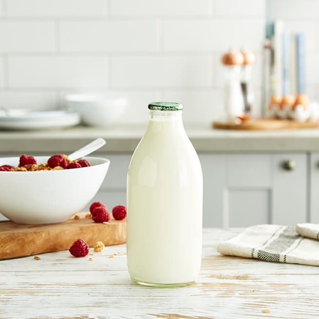 Milk & More Organic Semi Skimmed Milk in Glass
