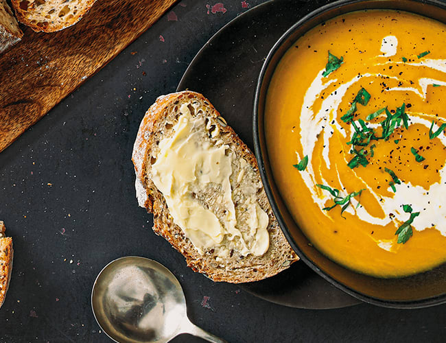 Warm up this autumn with a bowl of hot coconut and butternut squash soup made with our simple recipe