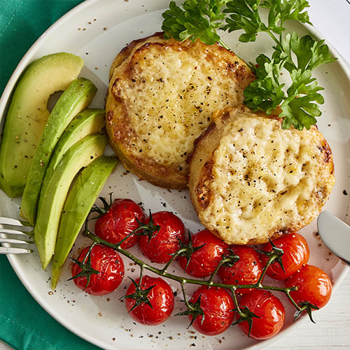 cheesy egg crumpets