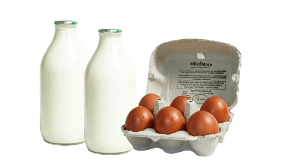 milk and eggs