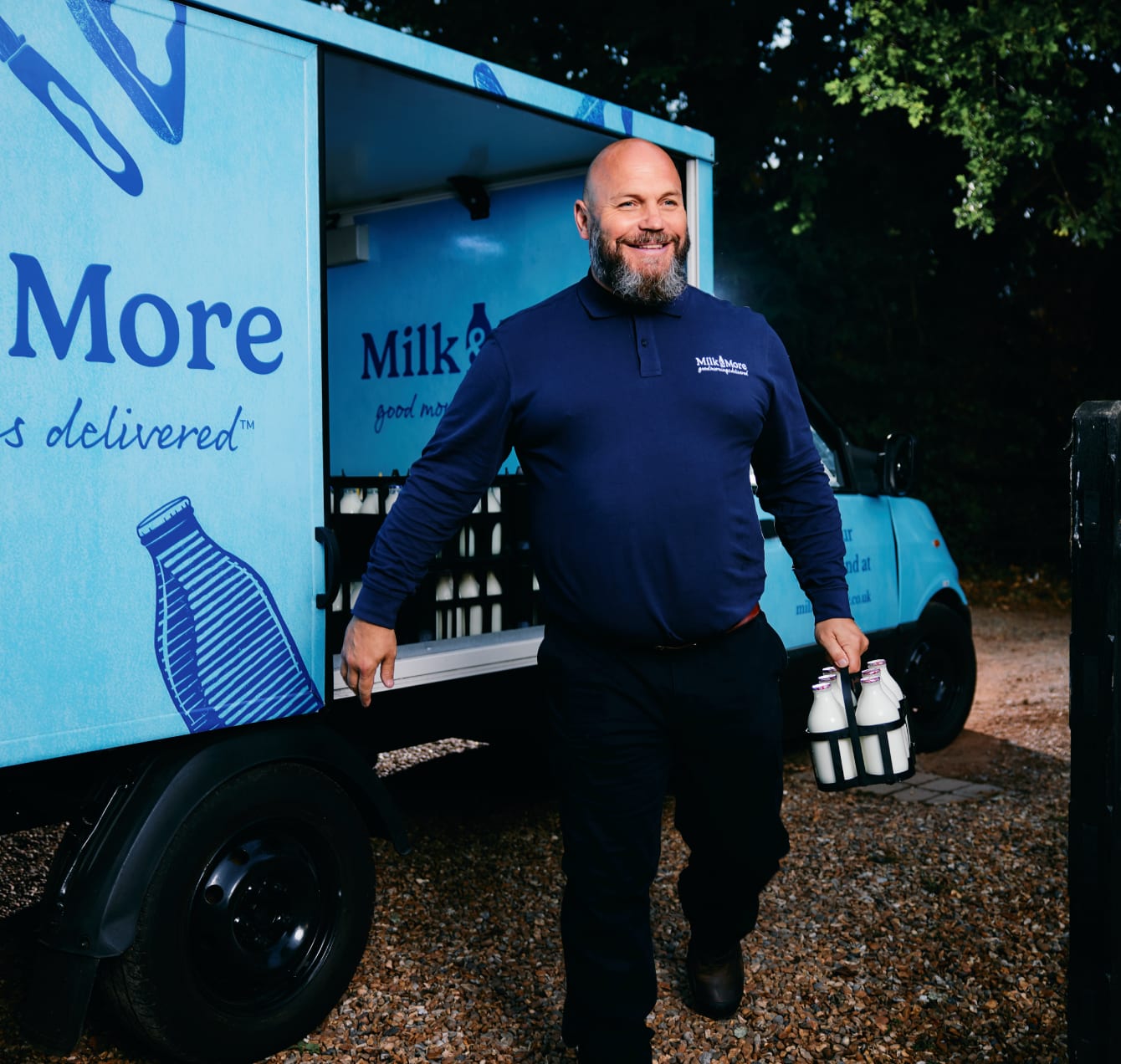 Milk & More Milkman delivering milk