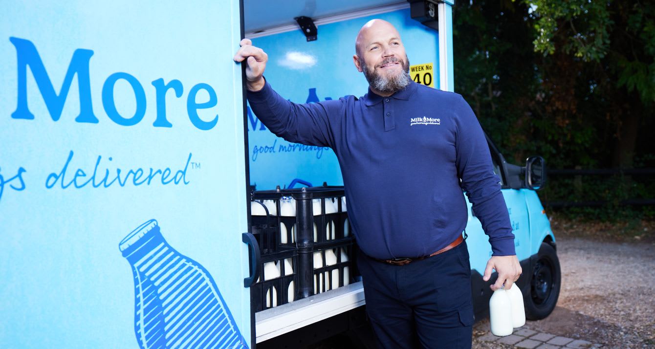 Milk & More Milkman delivering milk