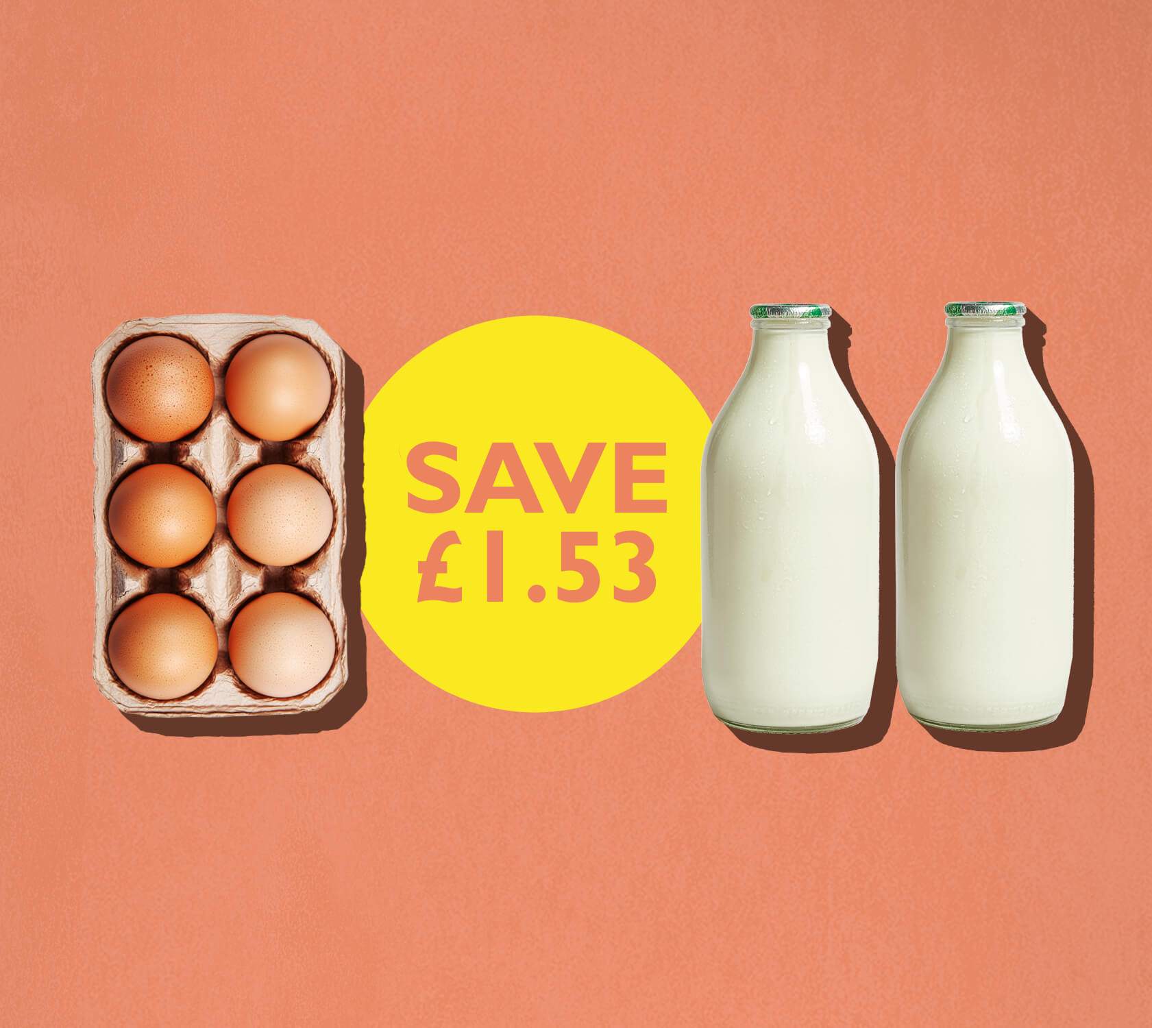 glass bottled milk and eggs