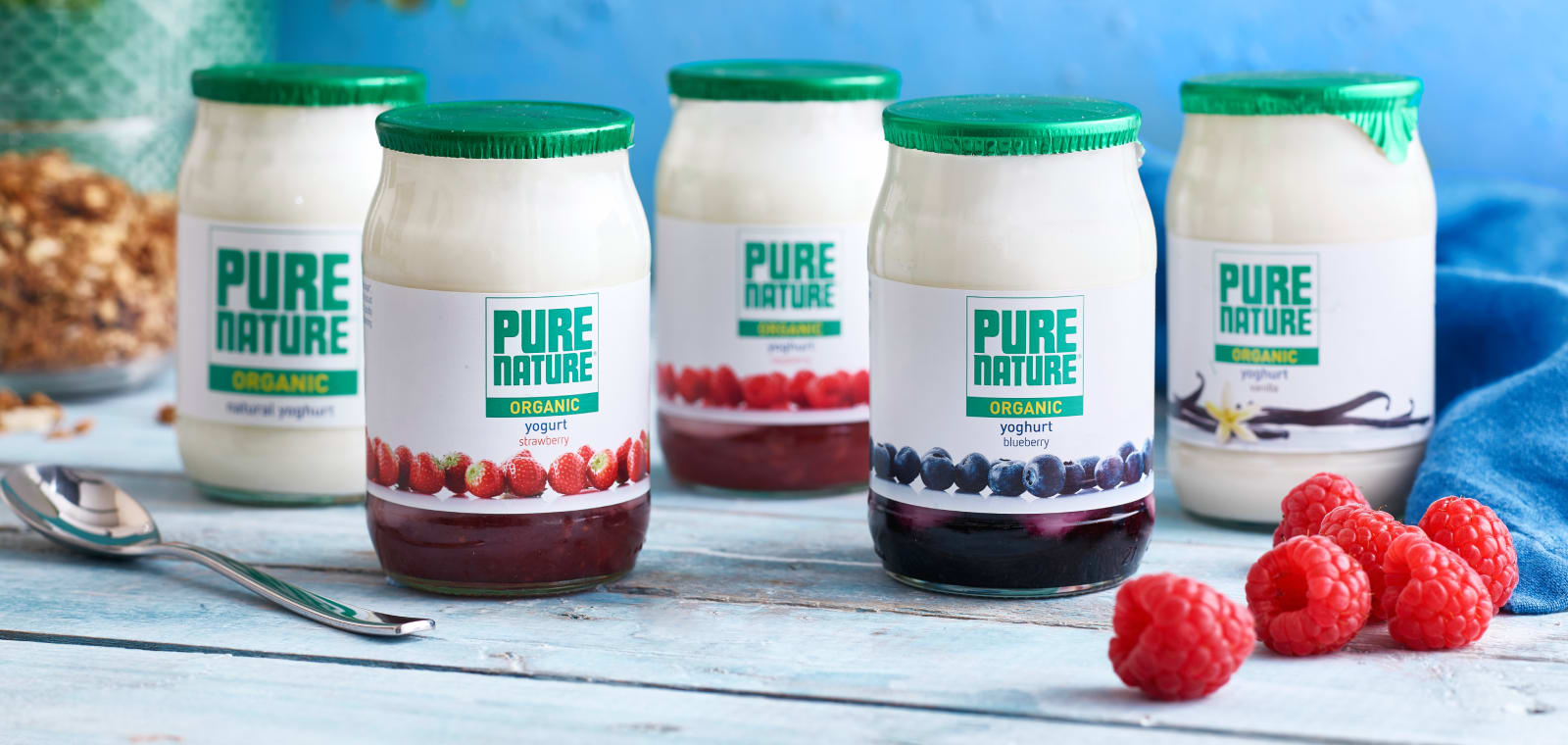 Pure Nature flavoured yoghurts