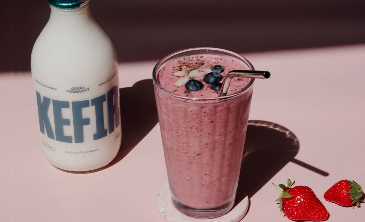 pink berry and kefir smoothie