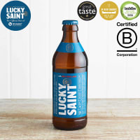 Lucky Saint Unfiltered Low Alcohol 0.5% Lager in Glass, 330ml
