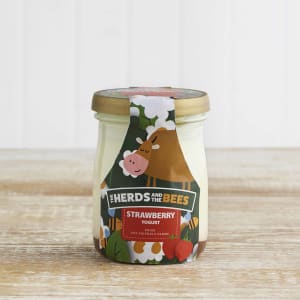 The Herds and the Bees Strawberry Layered Yoghurt in Glass, 125g