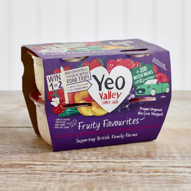 Yeo Valley Organic Fruity Favourites Yoghurts Dairy Milk More