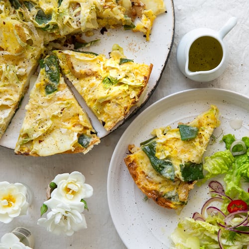 Frittata with Beans and Pointed Cabbage