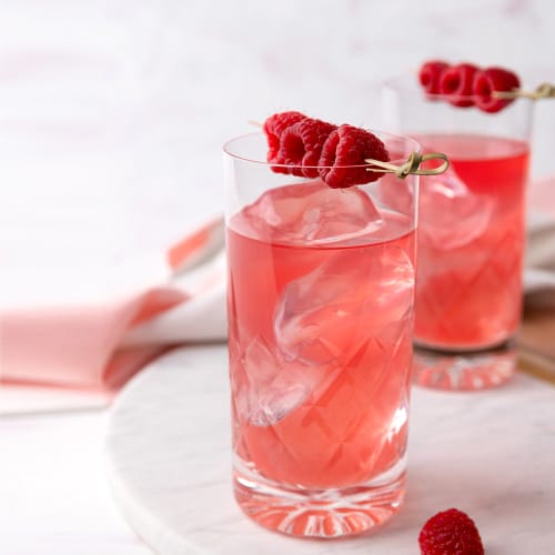 Frozen Raspberry and Kombucha Mocktail